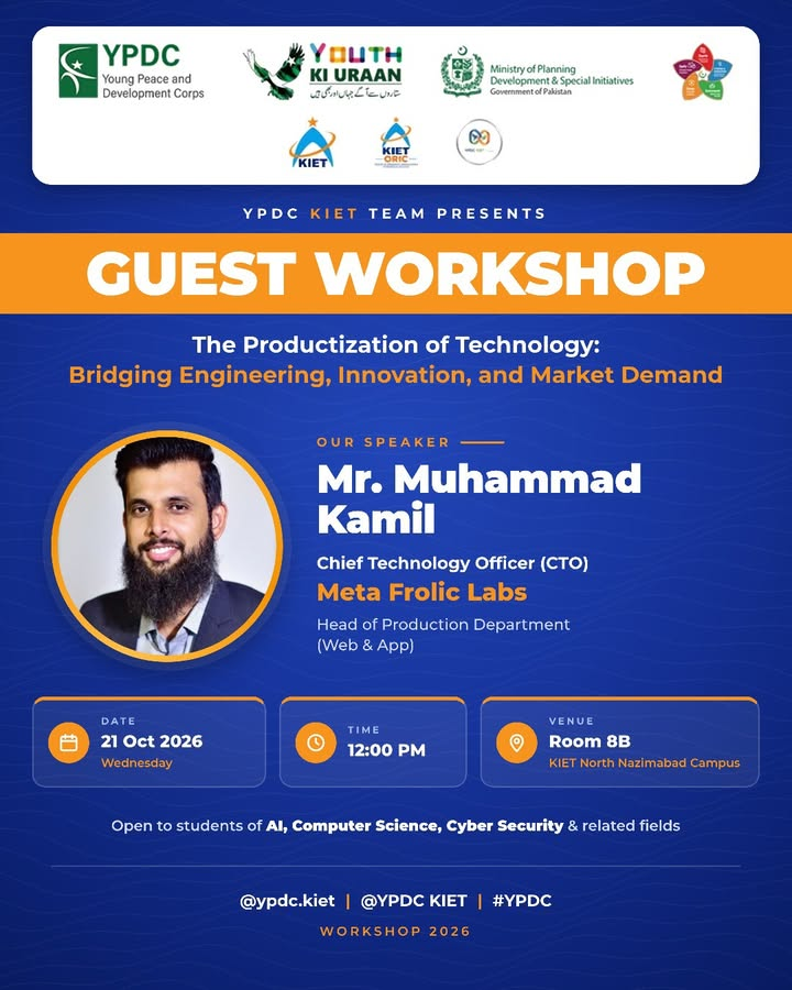 The YPDC KIET Team presents a Guest Workshop on “The Productization of Technology: Bridging Engineer…