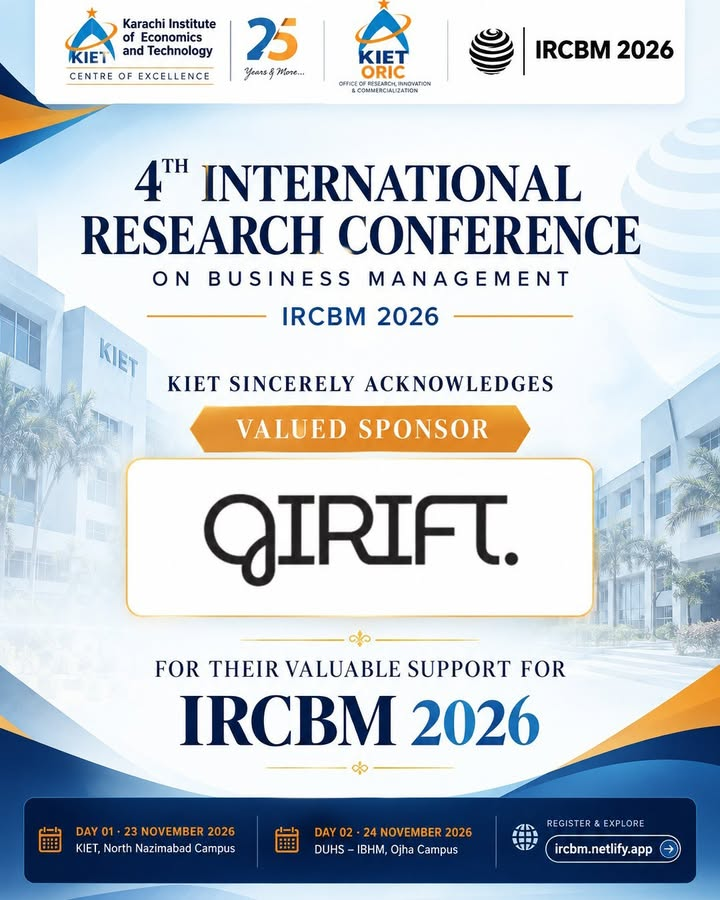 Karachi Institute of Economics and Technology (KIET) proudly recognizes GIRIFT as a Valued Sponsor o…